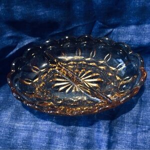 Anchor Hocking Amber Glass Divided Dish Fairfield pattern